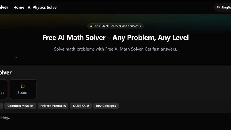 Free AI Math Solver application interface and features