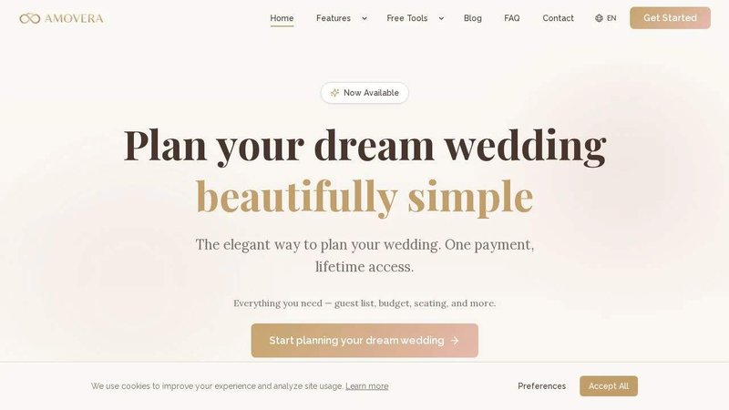 Amovera application interface and features