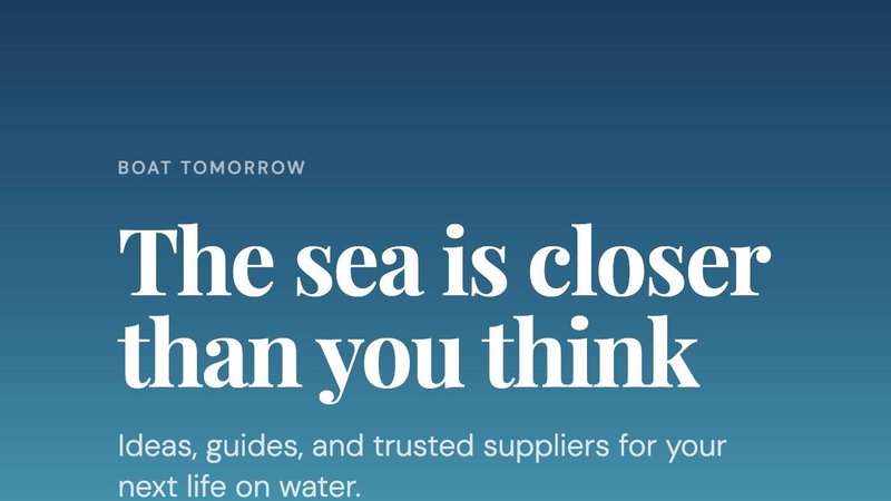 BoatTomorrow application interface and features