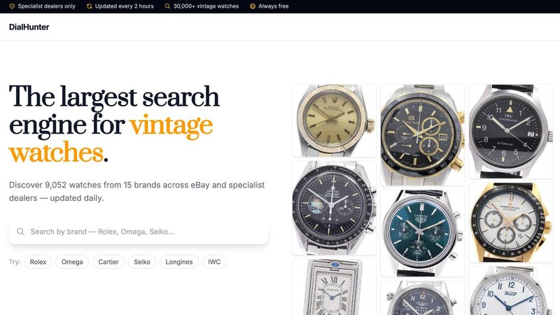 Dial Hunter application interface and features