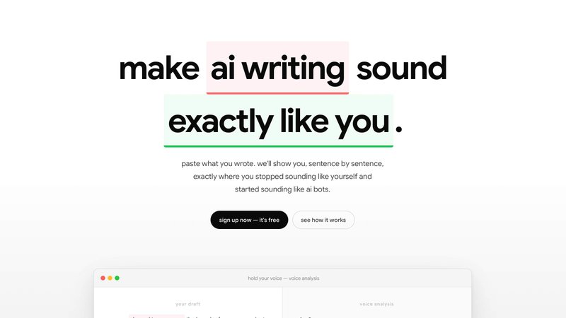 Hold Your Voice application interface and features