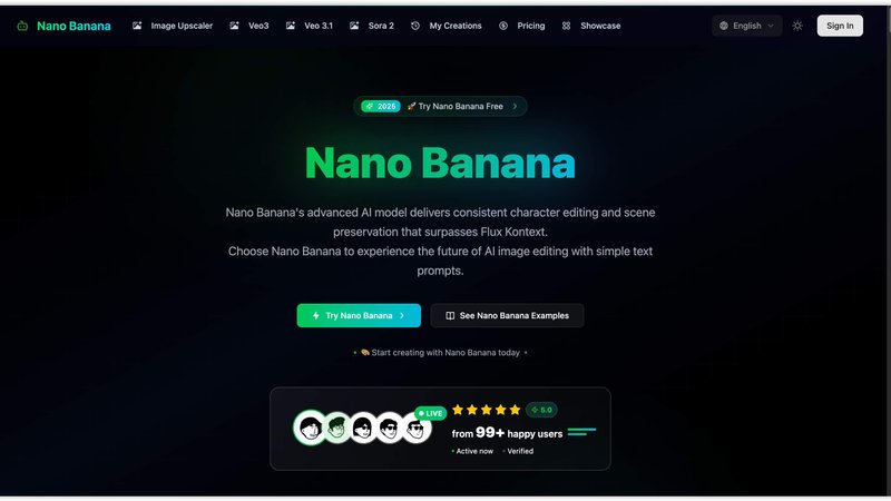Nano Banana application interface and features
