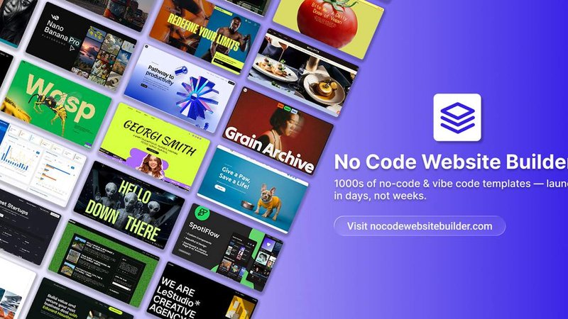 No Code Website Builder application interface and features
