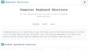 Online Keyboard Shortcuts preview