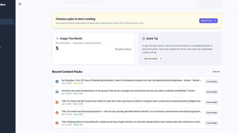 Postmine application interface and features