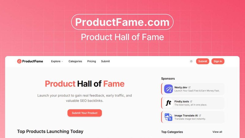 ProductFame application interface and features