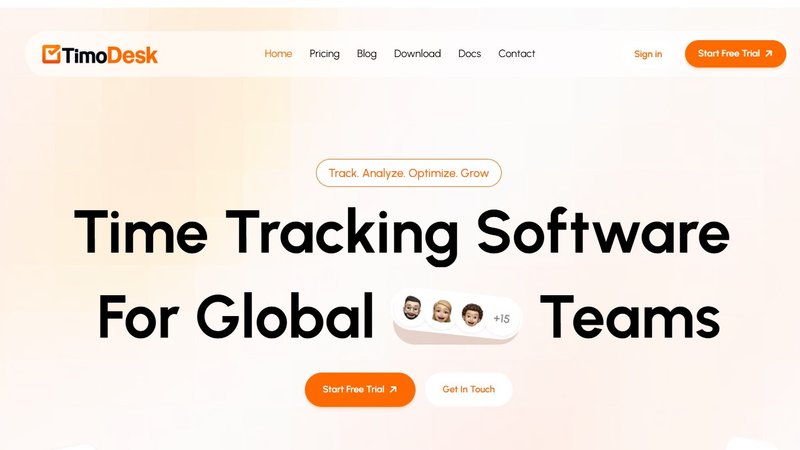 Timo Desk application interface and features