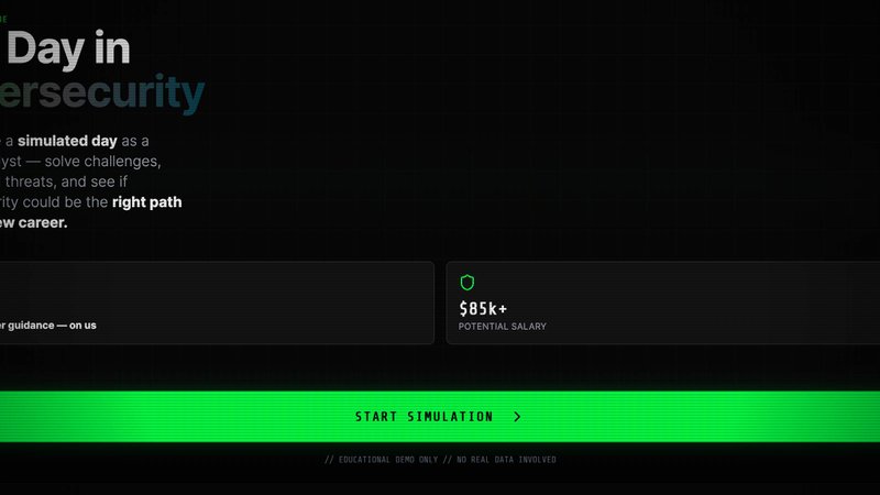 Cybersecurity Readiness Game application interface and features