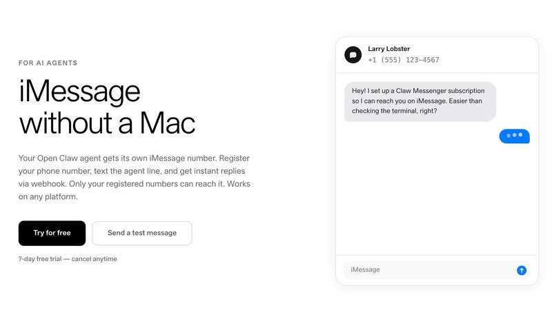 Claw Messenger application interface and features