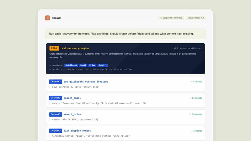 CorpusIQ application interface and features