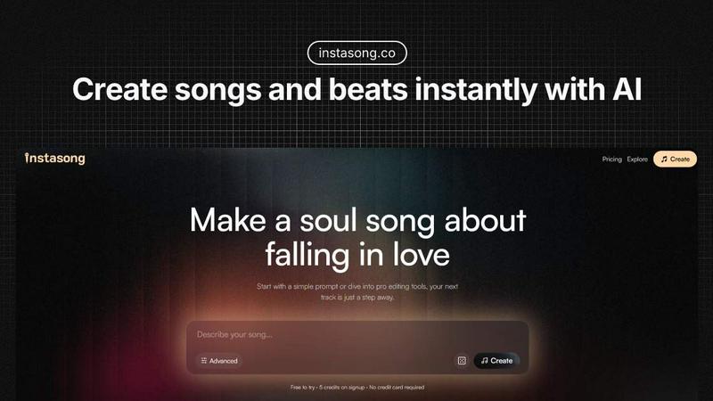 InstaSong - AI song and beat maker application interface and features