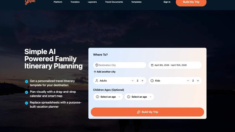 Yopki application interface and features